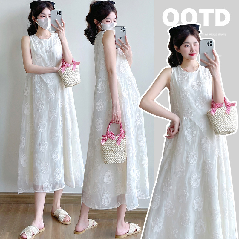 Pregnant Women's Skirt Trendy Mom's Summer Dress High-end Sleeveless Loose Slimming Chiffon All-match Summer Age-reducing Casual dress Pregnant Women's Skirt Trendy Mom's Summer Dress High-end Sleeveless Loose Slimming Chiffon All-match Summer Age-reducing Casual dress