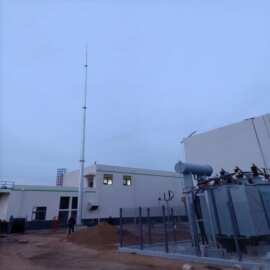 工厂避雷塔13米GH-7钢管杆避雷针抗风压.7kn/m2防腐措施热镀锌防