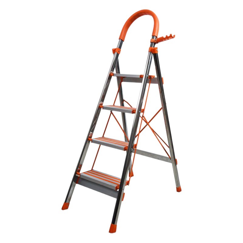 Fábrica al por mayor escalera doméstica espiga engrosada plegable paso regalo escalera retráctil tres pasos cuatro pasos cinco pasos seis pasos escalera