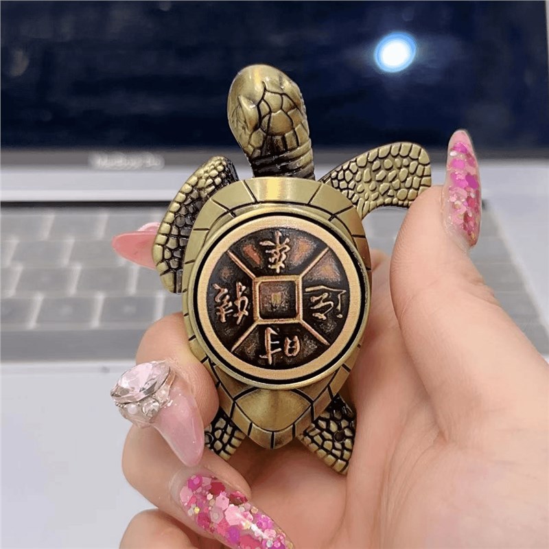 Zhao Caijin Bao tortuga de oro infláble llama abierta encendedor creativo tortuga de oro pequeña tortuga de metal para enviar novio encendedor image 17
