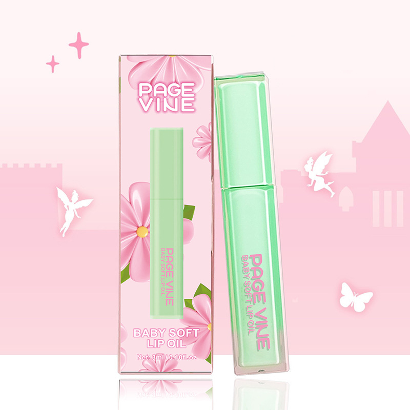 PÁGINA transfronteriza menta verde tubo cuadrado esmalte de labios Dudu lápiz labial espejo brillo de labios color fácil de colorear comercio exterior duradero