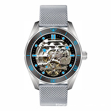 外貿純鋼手表 男士機械表 精鋼腕表 不銹鋼防水手表 工廠加工新款
