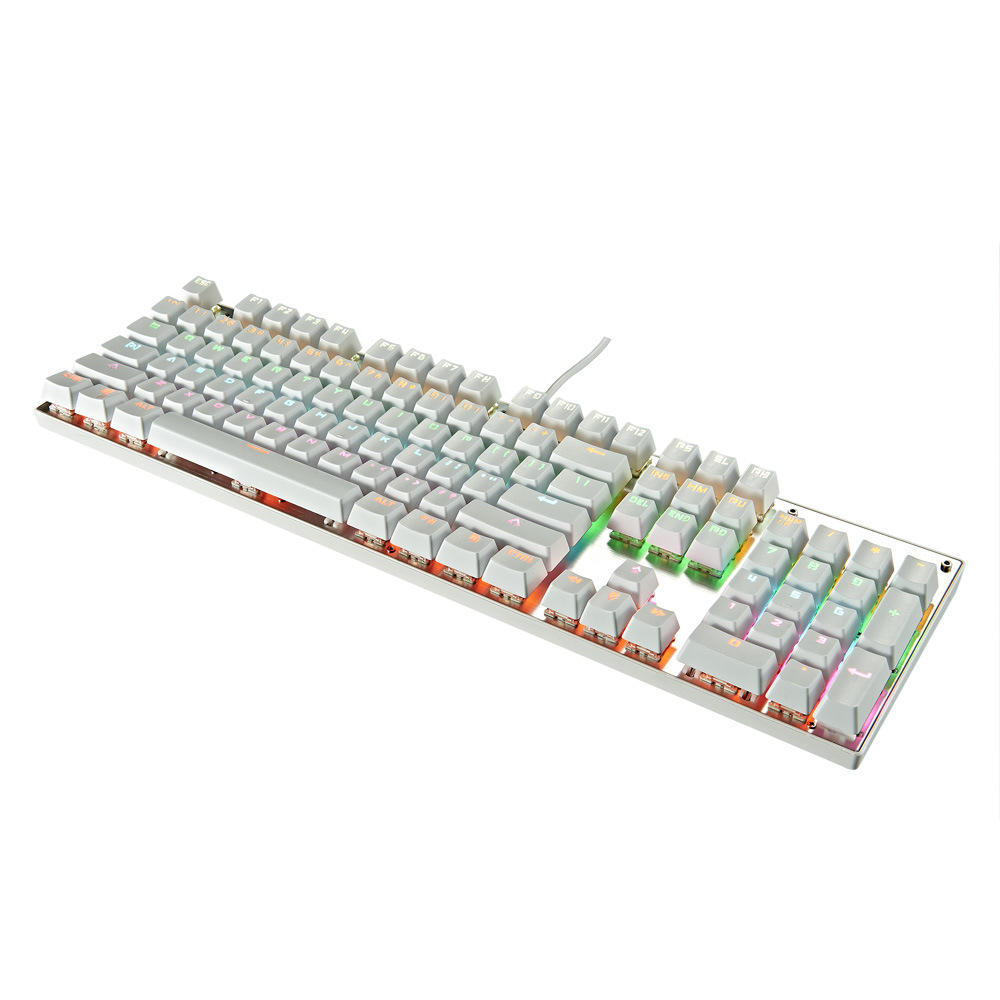 Steampunk mechanical keyboard, green axis esports game, wired computer, office desktop, cute round keys for girls_voghion.com