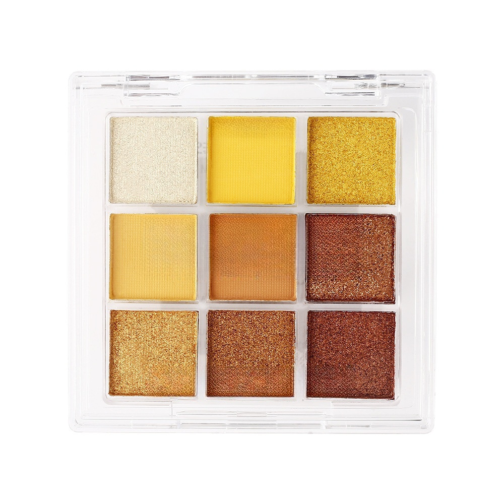 Kappel Hot Sombra de ojos de limón 9 colores Paleta de sombra de ojos naranja veraniega mate, resistente al agua y al sudor, escenario de fiesta