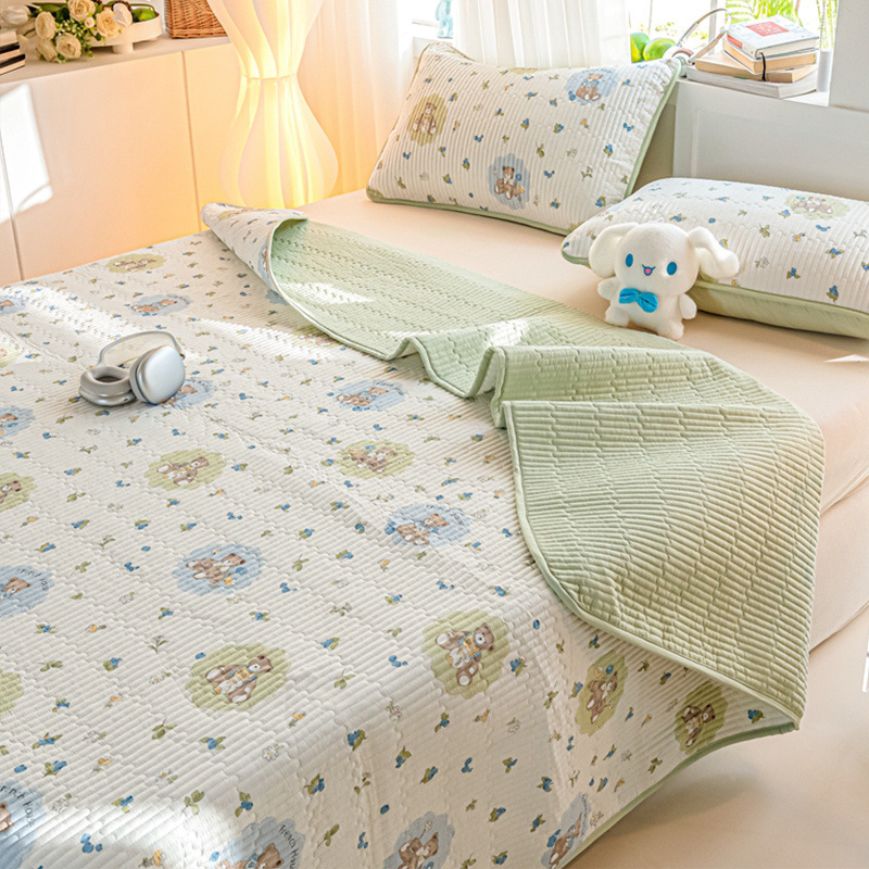 Tapa de cama de algodón de verano de una sola pieza 2025 nuevo traje de tres piezas de sábanas acolchadas de tatami de algodón universal de cuatro estaciones