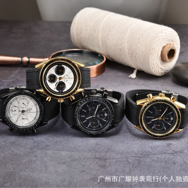 Manufacturer Export Wholesale Aliexpress Men's Six-Pin High-Quality Steel Band Quartz Chronograph European Men's Watch