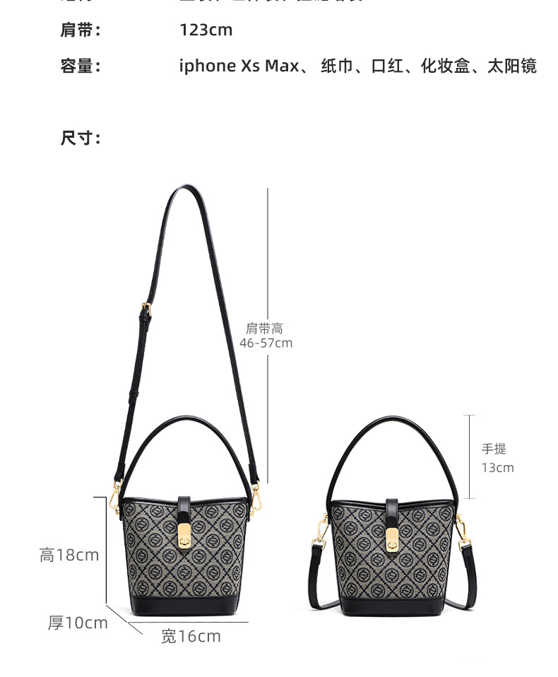 Túi tote nữ cỡ lớn họa tiết monogram, đeo vai và đeo chéo đi làm — màu xanh, Màu xanh (phiên bản công khai), màu đen, Màu đen (phiên bản công khai) chi tiết 15