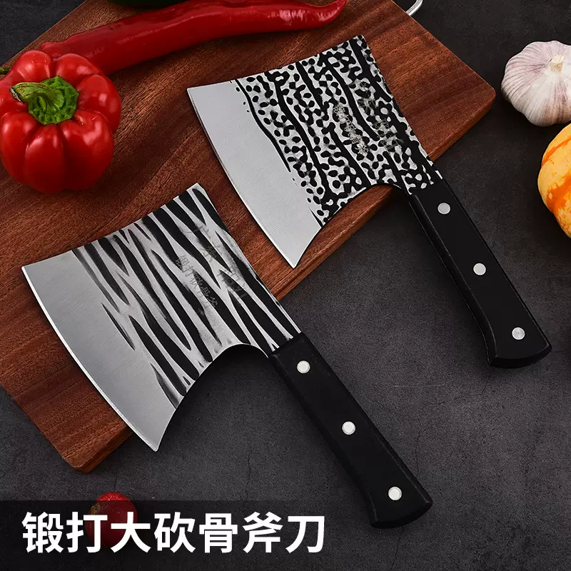 跑江湖手工锻打斩骨刀屠夫砍骨刀家用锋利斩切刀斧头刀精钢