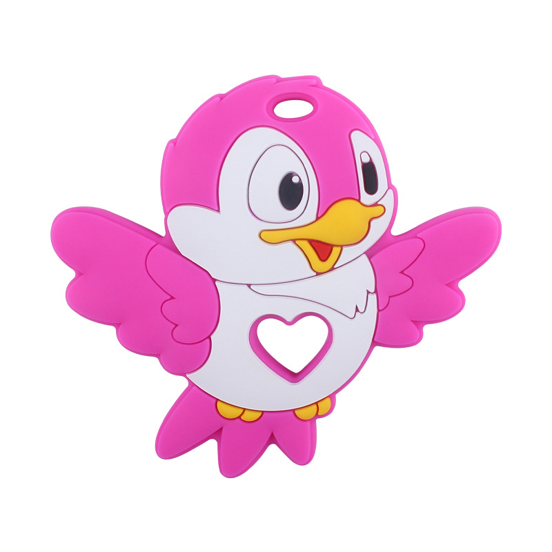 Bebé suministros de dibujos animados animal silicona mordedor pájaro creativo bebé silicona mordedura molar juguete nuevo