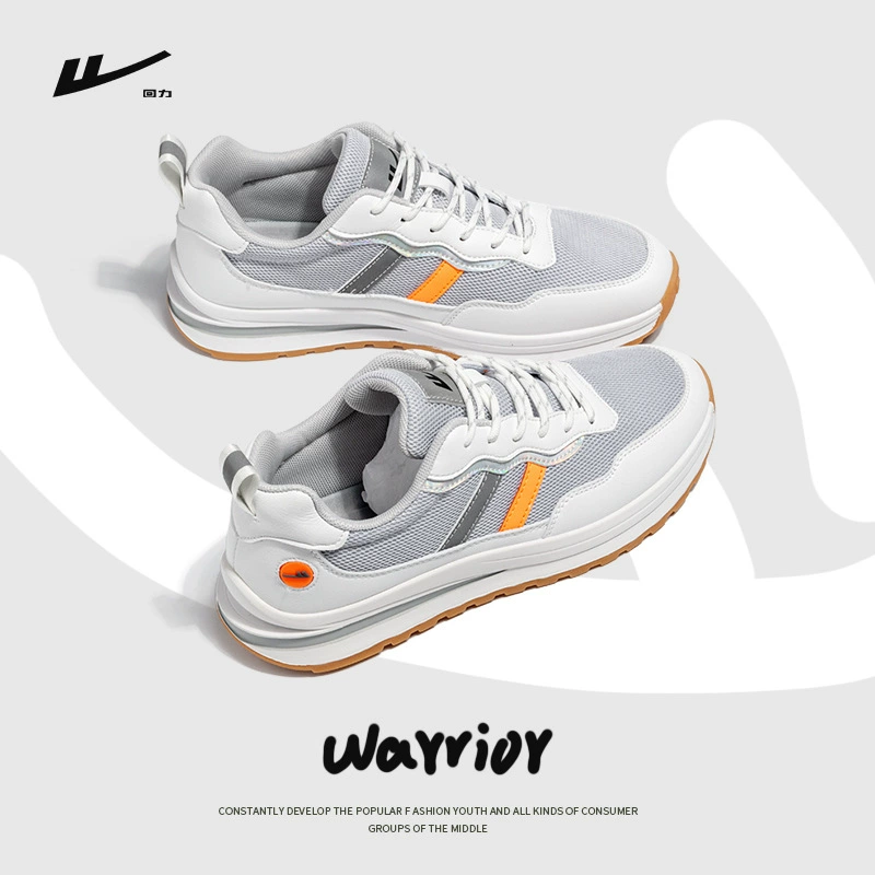 Warrior, summer footwear, universal breathable sneakers, white shoes
