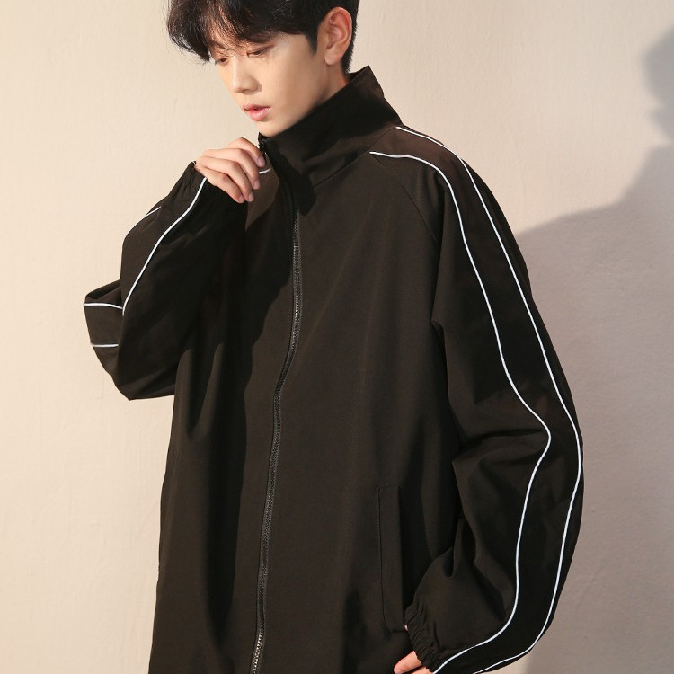 Casual 2024 primavera y verano delgado estilo coreano suelto chaqueta de punto de cuello alto para hombre trabajo a prueba de viento chaqueta ropa de todo fósforo