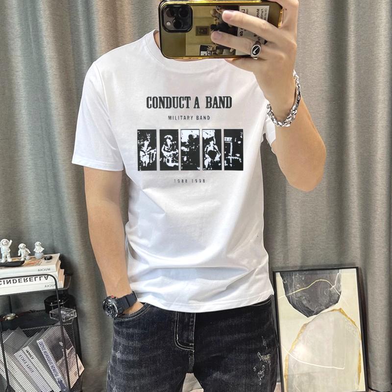 New Versatile High-End Pure Cotton Fashion Printed Short-Sleeve T-Shirt for Men, Trendy Slim-Fit Stylish Men's T-Shirt New Versatile High-End Pure Cotton Fashion Printed Short-Sleeve T-Shirt for Men, Trendy Slim-Fit Stylish Men's T-Shirt