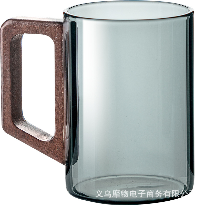 Juego de taza de agua de tetera de vidrio de alta gama de estilo chino, taza de té para la hospitalidad en el hogar, taza de bebida de alto valor con base de madera resistente a los trópicos