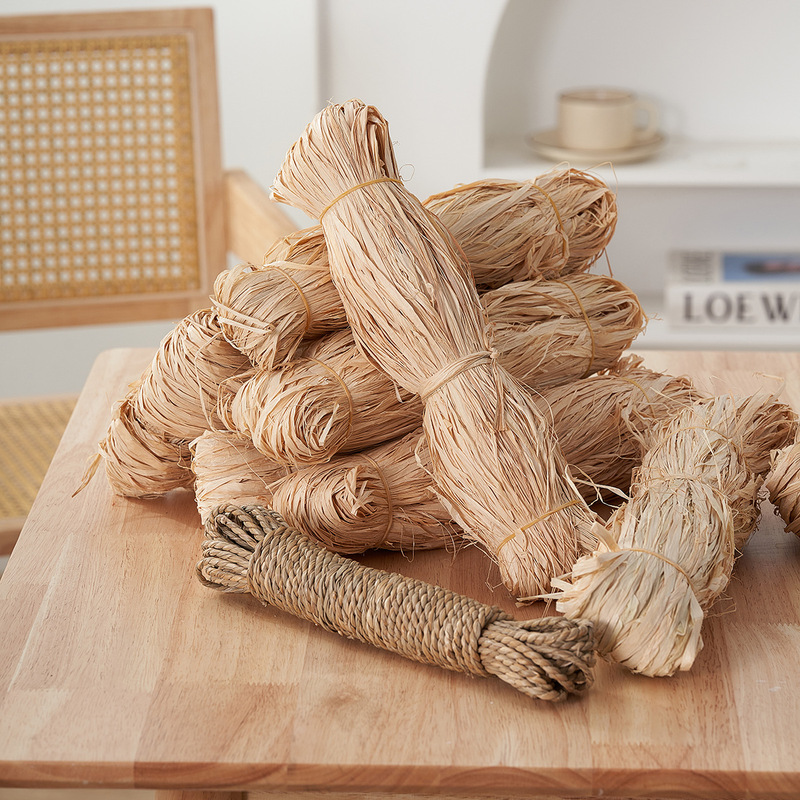 Cross-Border Wholesale of Raffia Grass, Fruit, Preserved Flowers, Gift Boxes, Gift Packaging, Ties, Natural Wood Color DIY Craft Materials