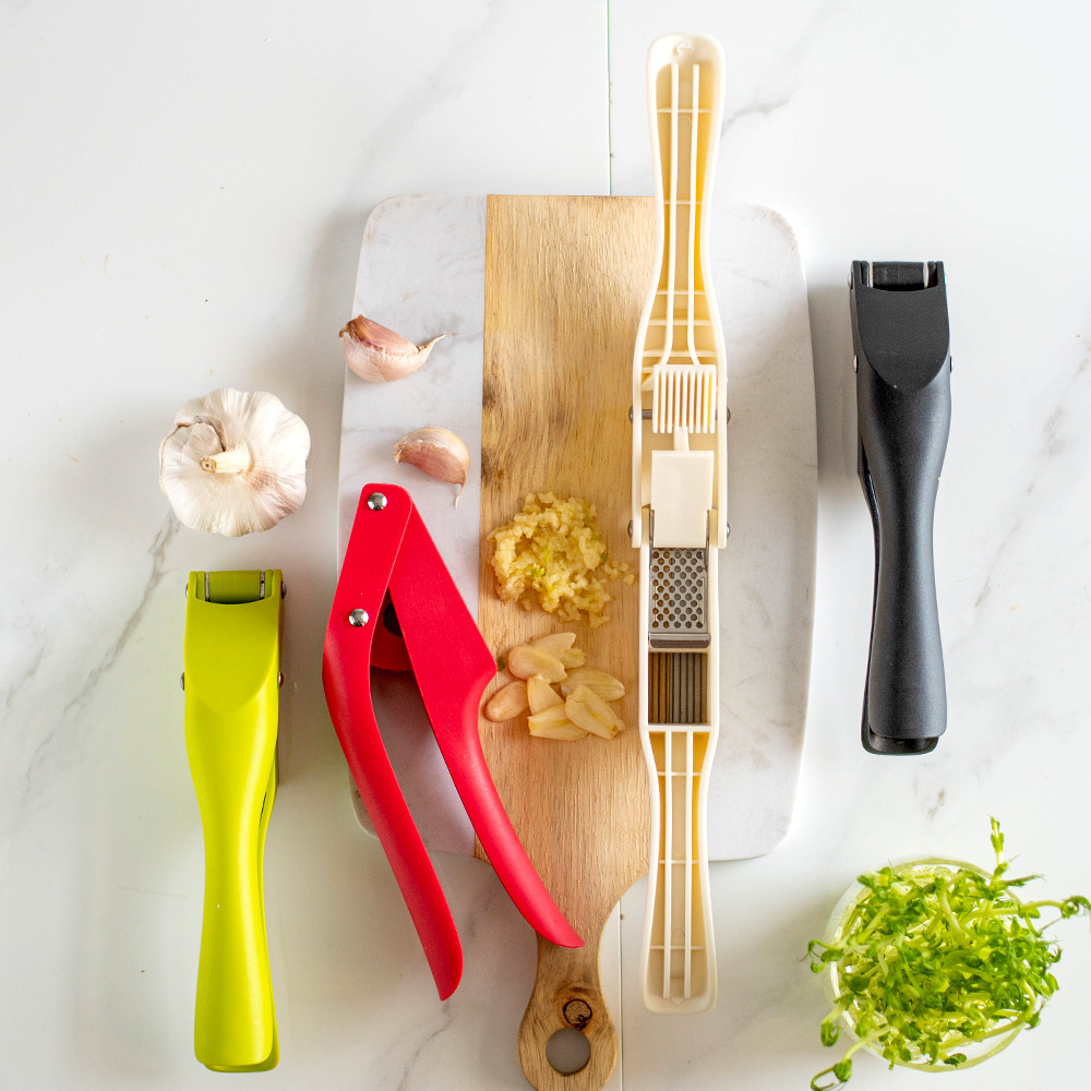 Home Kitchen Two-In-One 304 Stainless Steel Garlic Press Manual Garlic Slicer Garlic Stirrer Garlic Masher Tool
