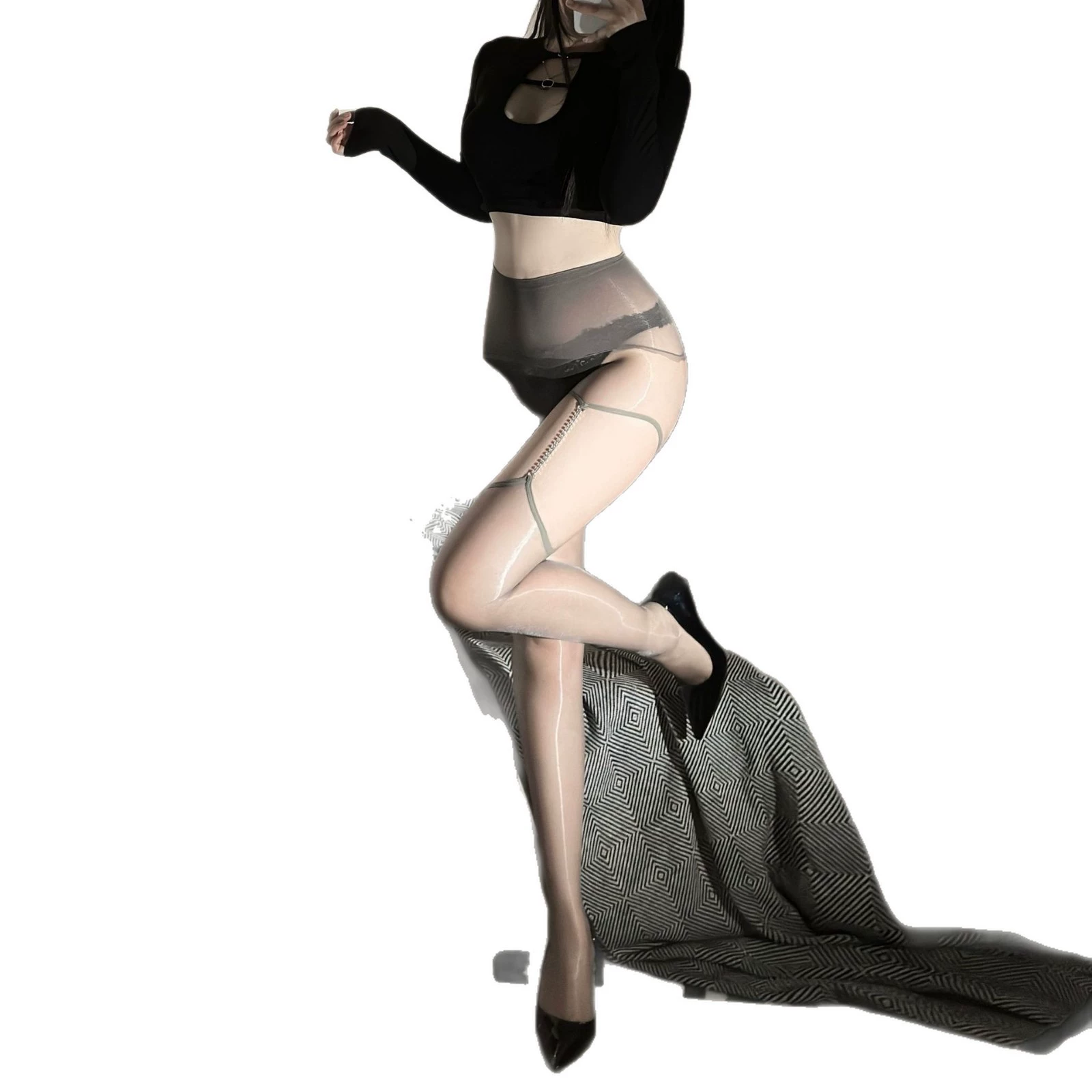 Ultra thin sexy black long tights