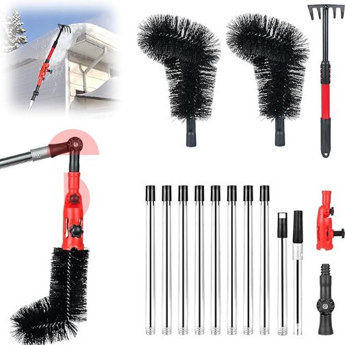Amazon Multi-Angle Gutter Cleaning Tool with Extension Pole Gutter Removal Ground Roof Leaf Tool Set