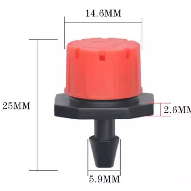 Caperucita Roja accesorios de riego por goteo de ocho agujeros de flujo ajustable de árboles frutales plántulas riego por aspersión riego agrícola por goteo