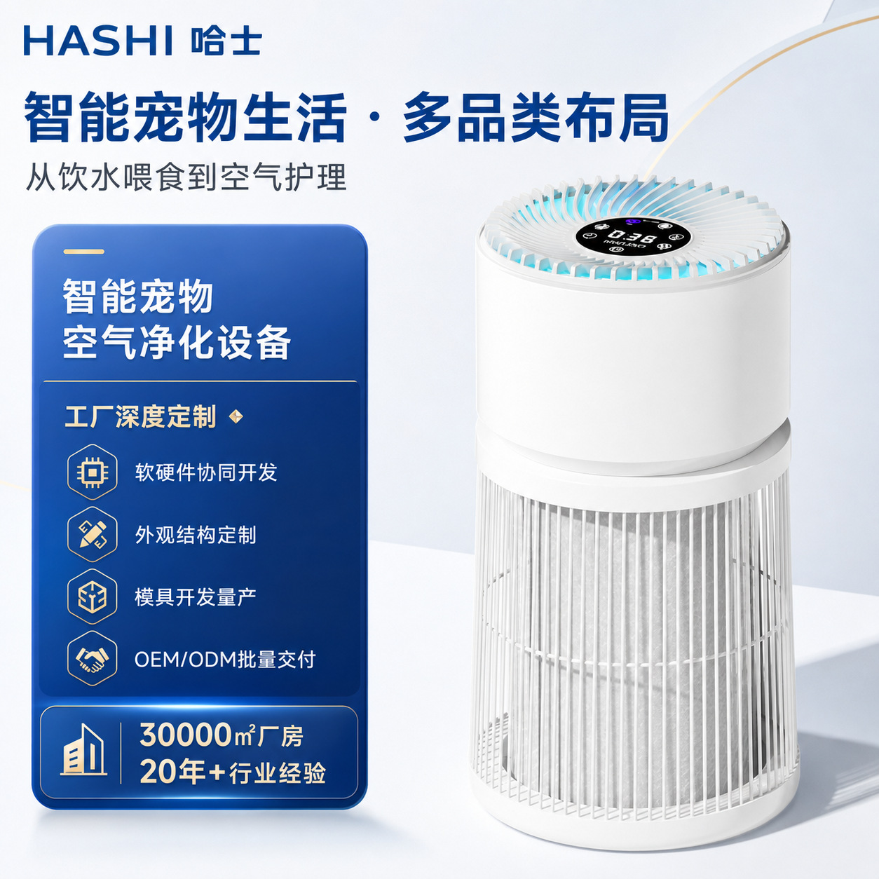 Cross-border product pet air purifier, removes floating hair, eliminates odors, negative ion cat hair purifier, fully automatic