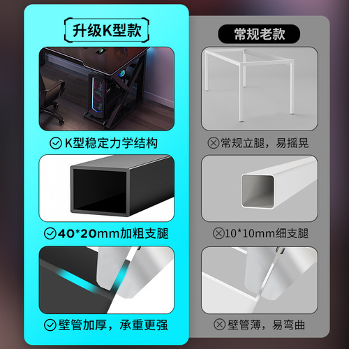 Double computer table desktop home bedroom modern simple game table desk and chair combination set e-sports table