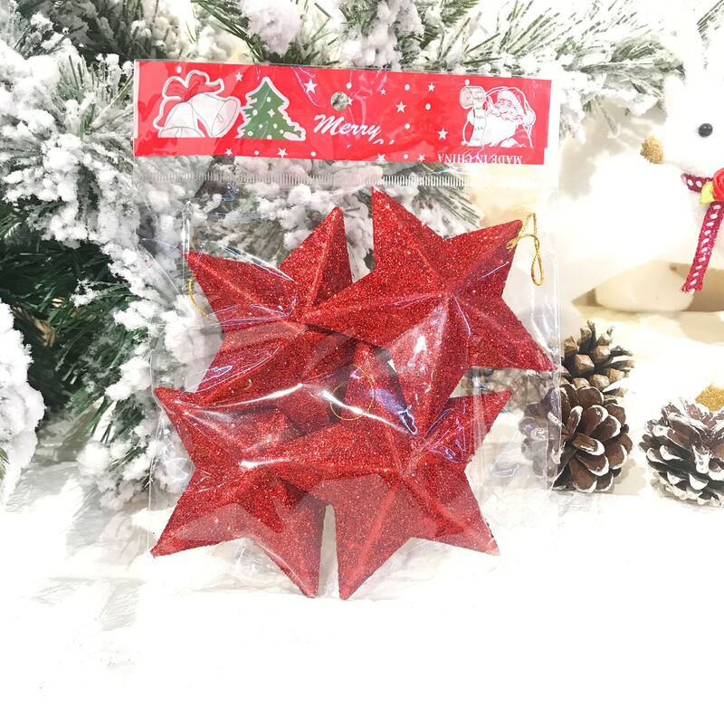 クリスマスの星の金の粉の五芒星の粘粉は五芒星のクリスマスツリーの装飾品のクリスマスのペンダントを吹きます。|undefined
