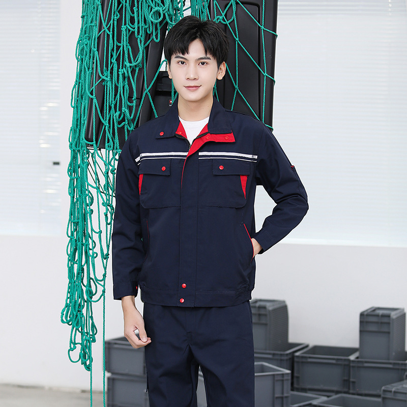 春秋帆布劳保服工作服男耐磨耐脏加厚磨毛工装长袖车间汽修服定制|undefined