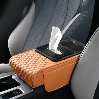 Box Pad, Multifunctional Armrest Pad: Armrest box pad - ideal-orange