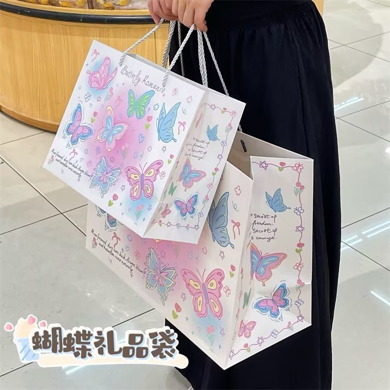 新款蝴蝶礼品袋收纳袋创意手提袋大容量生日送朋友闺蜜生日礼物袋