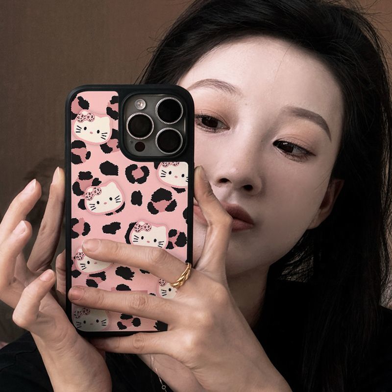粉豹纹凯蒂适用苹果16promax手机壳新款iphone15保护套14猫咪13女|undefined
