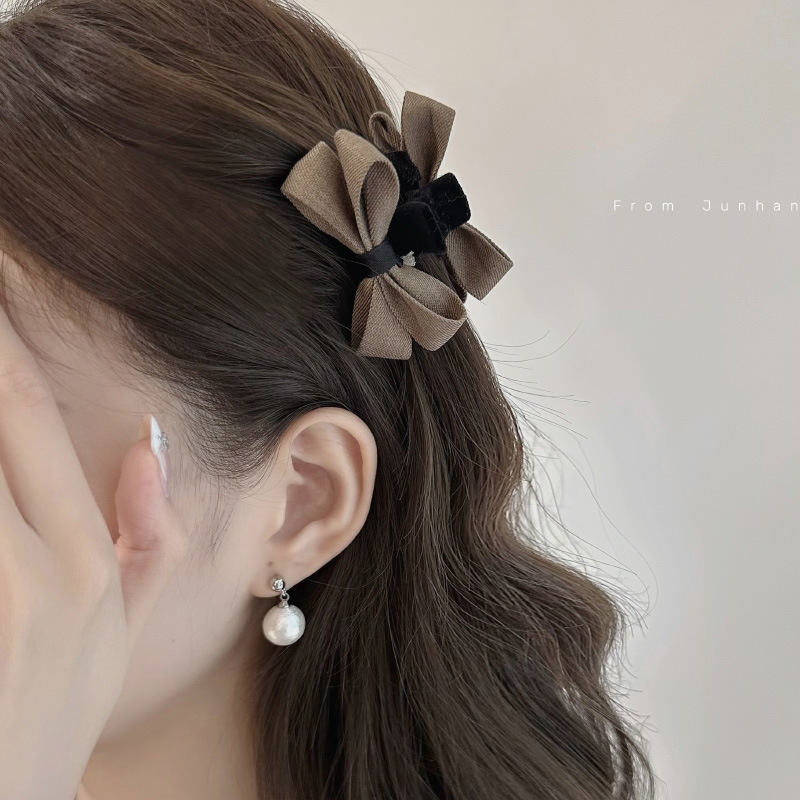 韓国風生地リボン小クリップ、前髪クリップ、プリンセスヘッド額クリップ、サイドクリップ、万能ヘアクリップ|undefined