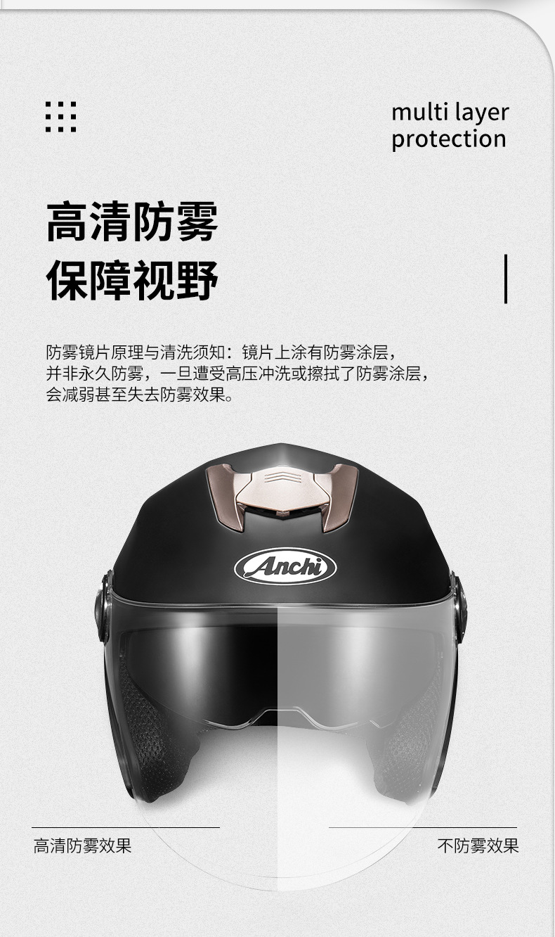 Motorcycle Helmet Dual Visor Safety Helmet Anti-Fog Sunscreen