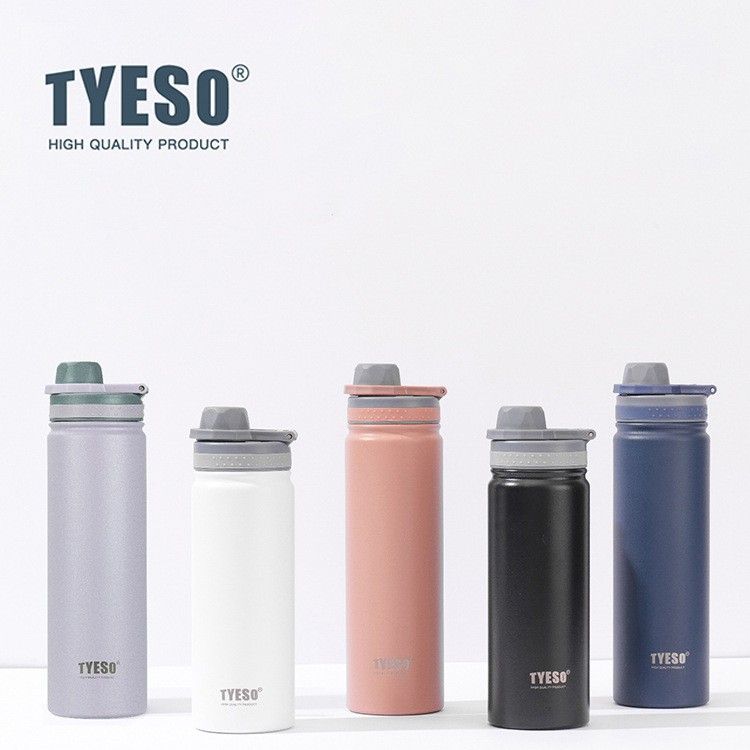 TYESO 보온병 컵 대용량 750ml 야외 스포츠 물병 남성과 여성을위한 휴대용 스테인레스 스틸 워터 컵