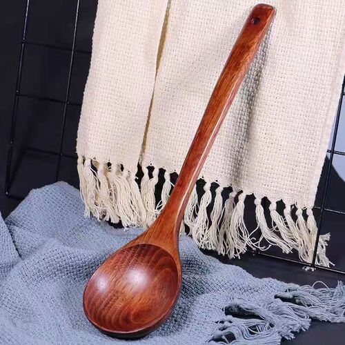 Stir-frying wooden spoon with extended handle wooden spoon can stir-fry wooden spoon antique wooden spoon household non-stick wooden spoon
