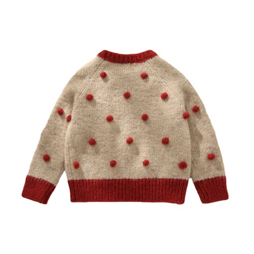 Children's Wool Blended Sweater Three-dimensional Handmade Ball Christmas Sweater Children's New Year Children's Clothing Wholesale First-hand Source
