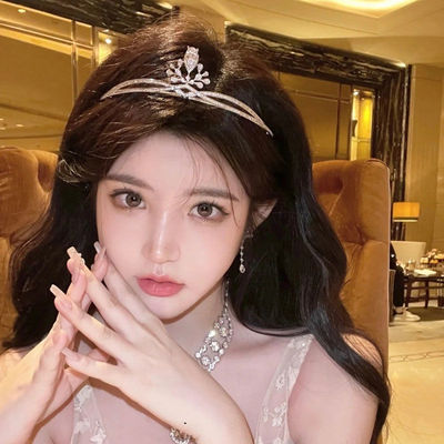 princess crystal Eighteen birthday bride Crown senior decorate Hair hoop Headdress children Head hoop