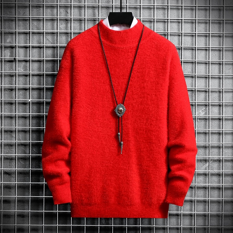 Men's pullover turtleneck sweater, new style for teenagers, autumn and winter trendy imitation mink velvet warm base shirt for men Men's pullover turtleneck sweater, new style for teenagers, autumn and winter trendy imitation mink velvet warm base shirt for men