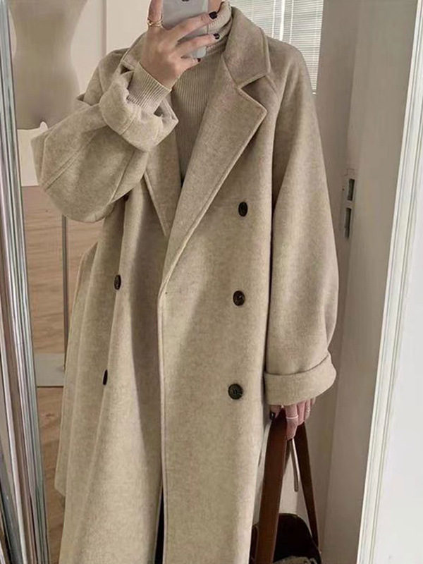 Anti-season Clearance Korean-style Woolen Coat Women's 2023 Autumn and Winter New Mid-length Woolen Coat for Small Men Anti-season Clearance Korean-style Woolen Coat Women's 2023 Autumn and Winter New Mid-length Woolen Coat for Small Men