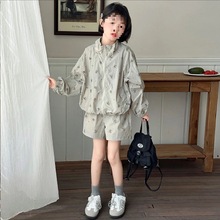 碎花防晒套装2025新款儿童小花潮流套装女童时尚轻薄韩版防晒套装