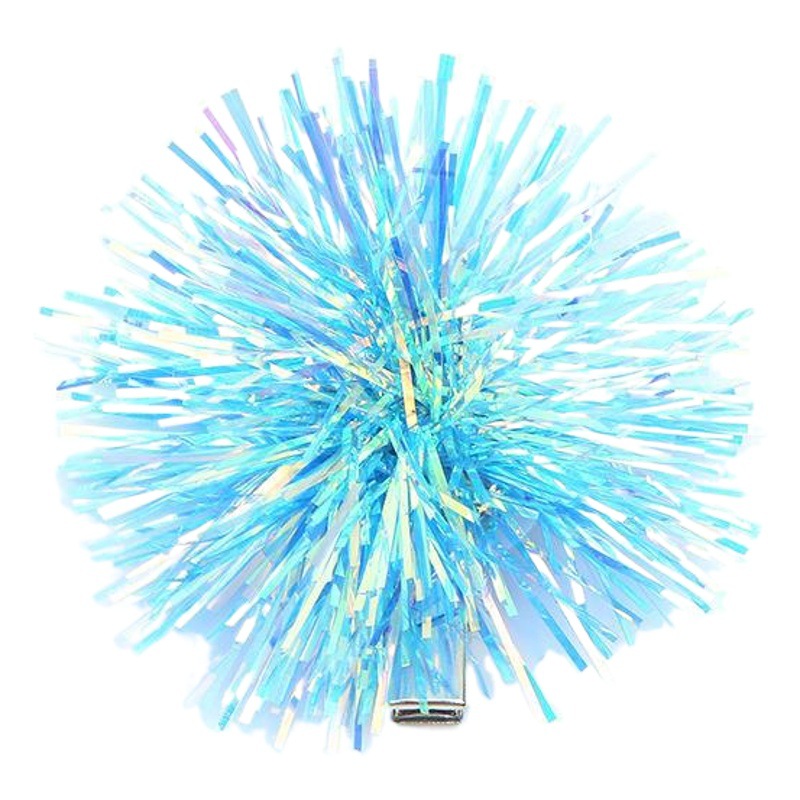 Cross-border handmade colorful bright silk ball hair clip fashion children colorful gold silk clip holiday party decorative hair accessories