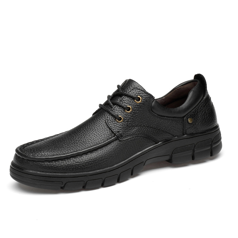 Men's Casual Low-top Lace-up Leather Casual Shoes_vogvips.com