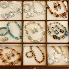 中古vintage锆石手链耳钉项链轻奢小众高级感套装复古宫廷风饰品