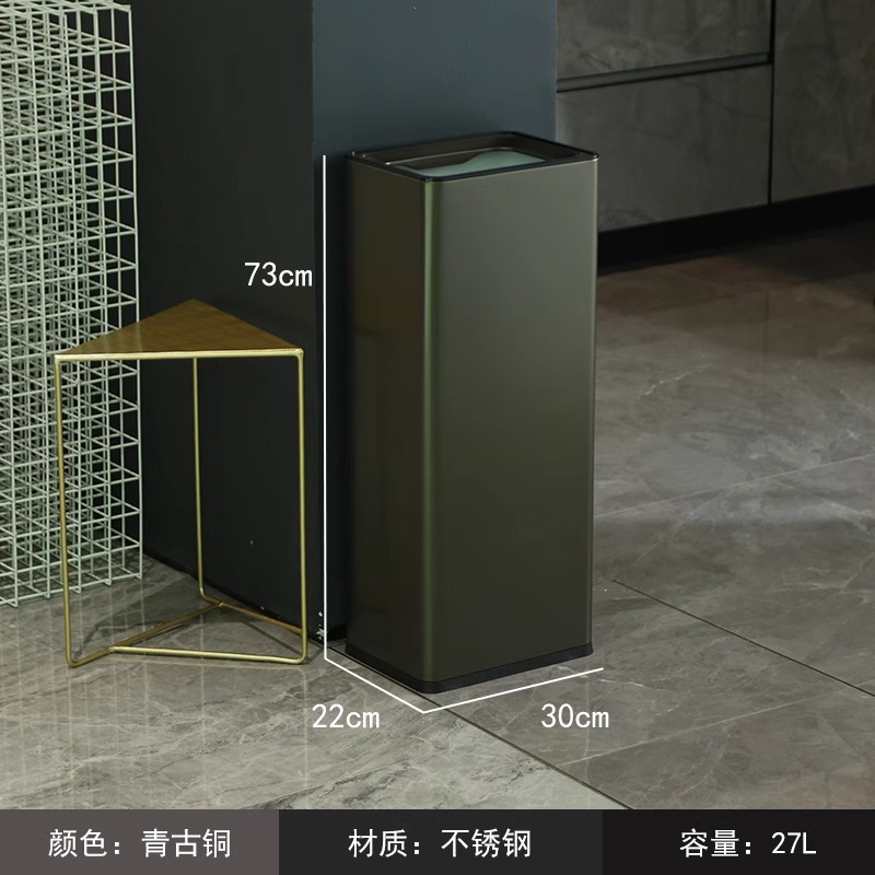 Basura de acero inoxidable toallitas de inodoro cubierta de papel de toallitas de gran capacidad oficina pasillo de caída directa cubo de almacenamiento