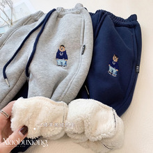 男童冬季加绒裤子儿童加厚一体绒羊羔绒卫裤宝宝厚绒保暖休闲裤潮