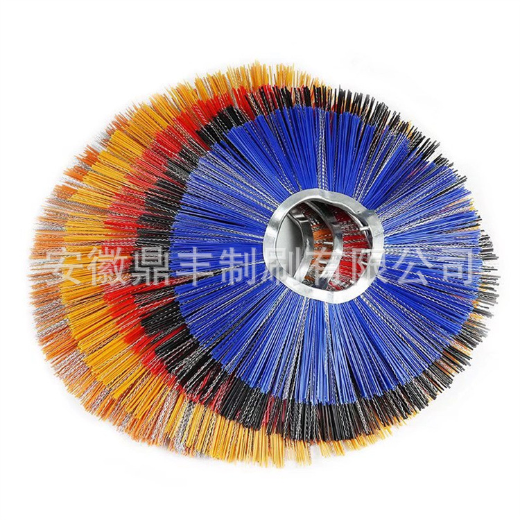 厂家直供扫雪刷片刷辊尼龙丝钢丝混合清洗清扫除尘定不锈钢丝刷头