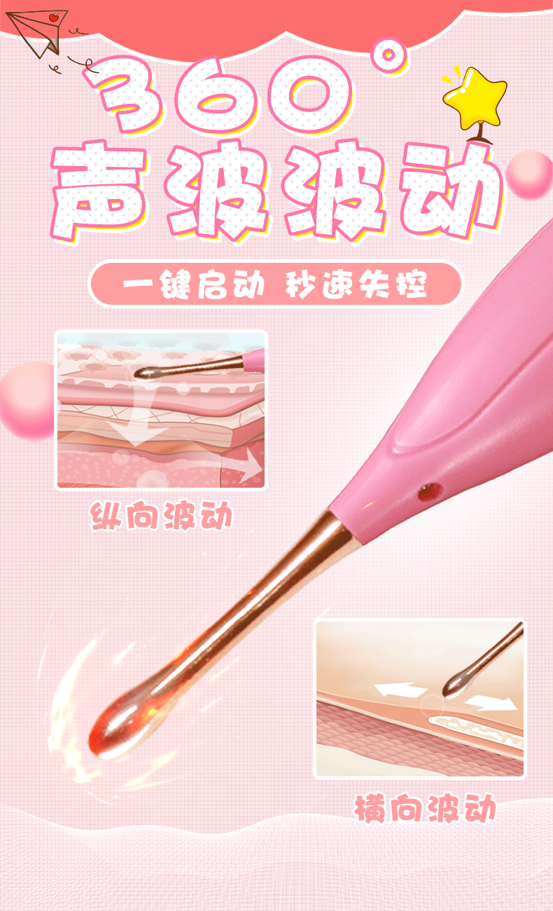 Jiuai Electric Vibrator for Women, One-Button Control, ABS Body, Pink and White — detail image 9