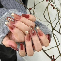 廠家穿戴甲片長款穿戴式指甲貼片 長T假指甲美甲甲片成品批發