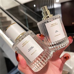 現物30ml 50ml円筒形香水空瓶結晶質透明ガラス香水分注瓶押圧スプレー瓶