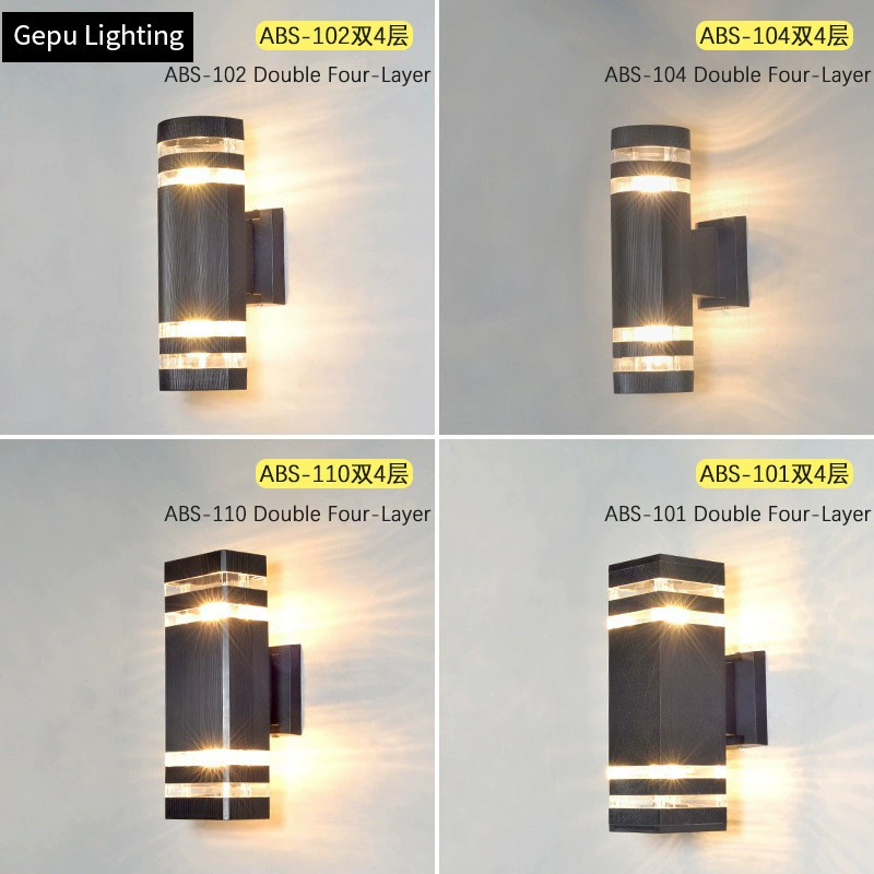 Наружный настенный светильник с двойной головкой, пластиковый корпус вверх и вниз, светильник E27, наружный водонепроницаемый наружный настенный подвесной светильник для двора, комплект из ПВХ