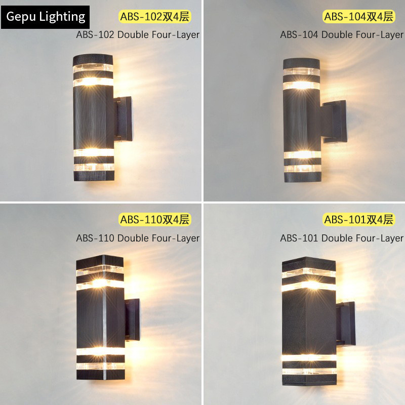 Outdoor double head wall lamp plastic shell up and down light E27 outdoor waterproof exterior wall wall hanging courtyard lighting pvc kit Outdoor double head wall lamp plastic shell up and down light E27 outdoor waterproof exterior wall wall hanging courtyard lighting pvc kit