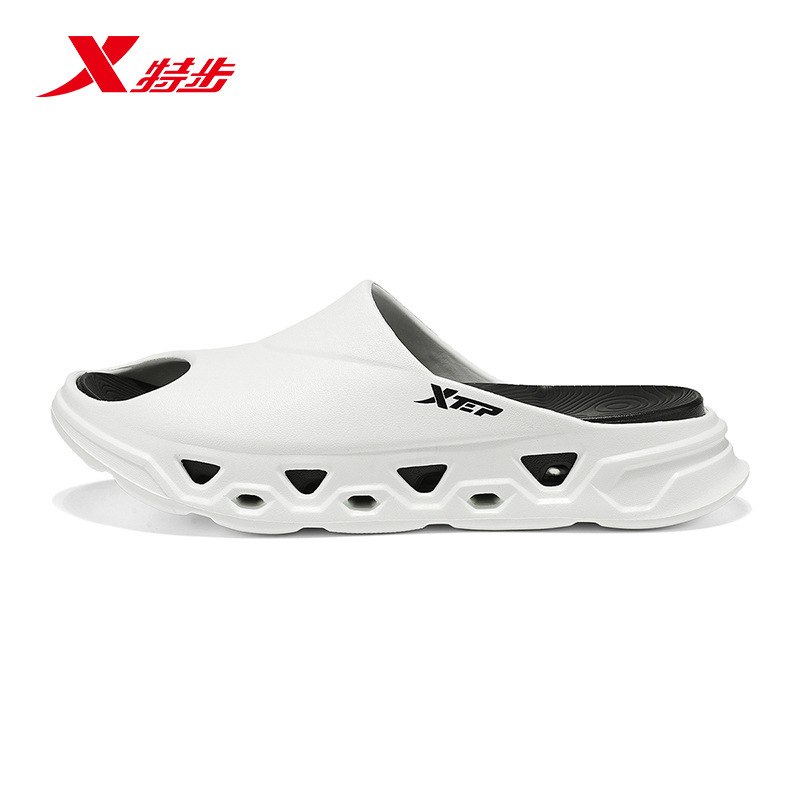 Xtep スリッパ メンズ スポーツ ソフトソール 中空衝撃吸収 スリッパ 水泳 フィットネス 滑り止めサンダル|undefined